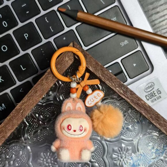 New mini flocked have a seat labubu keychain - Picture 1 of 1